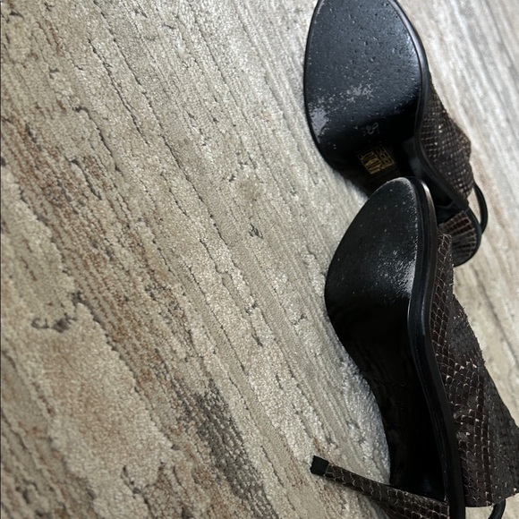 Balenciaga Snakeskin Open Toe Slingback Heels - Picture 17 of 17